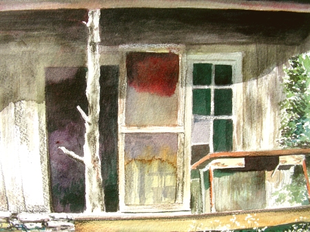 Detail of a Second Large Watercolor of the same 1903 Cabin