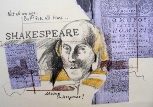 Small Shakespeare Drawing and Collage
